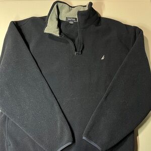 Navy Blue Nautica Fleece Men’s 1/4-Zip Pullover, Size XL, pouch pocket